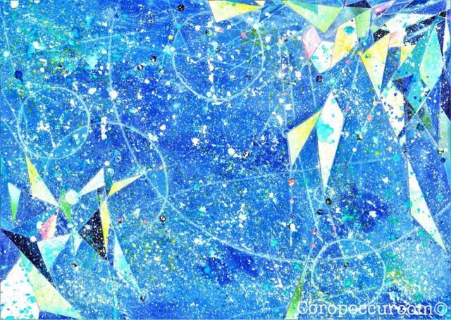 沖縄を想いながら、ありがとうとごめんなさいがどうしても溢れてくる日。
 #沖縄慰霊の日  #顔彩 #色鉛筆 #貼り絵